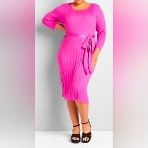 Midi Sweater Dress with belt size 26/28 purple Lane Bryant .